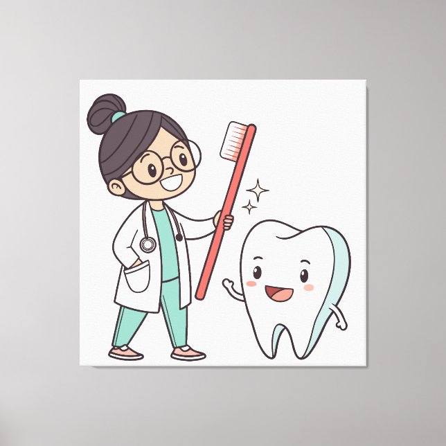 Lycklig Tand & Dentist Canvas Art (Framsida)