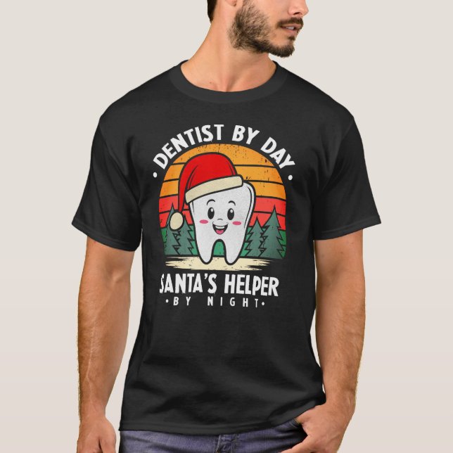 Lycklig tand i en julhatt! t shirt (Framsida)