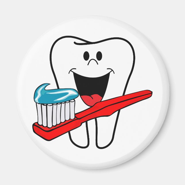 Lycklig tand magnet (Framsidan)