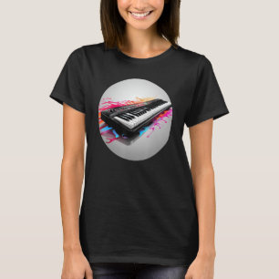 Lycklig Tangentbord Music för Knappsats Älskare T Shirt