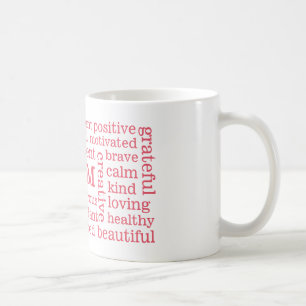 Lycklig tankerealitet MIG rosa FÖRMIDDAGpåståen Kaffemugg