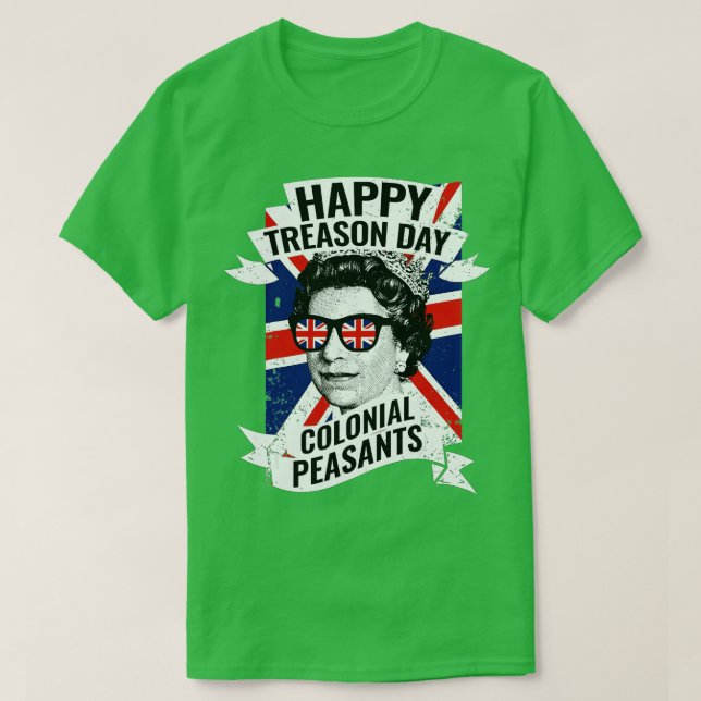 Lycklig Tason Day Funny Queen Elizabeth 4 Jul T Shirt (Design framsida)