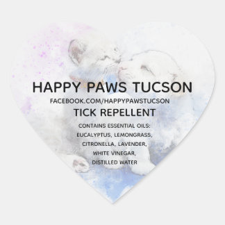 Lycklig Tassar Heart Hjärtformat Klistermärke