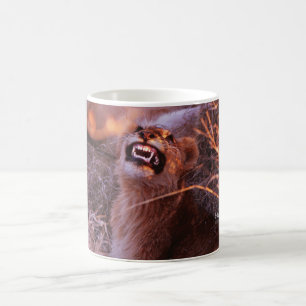 Lycklig Tau, leende Lejona Unge Kaffemugg