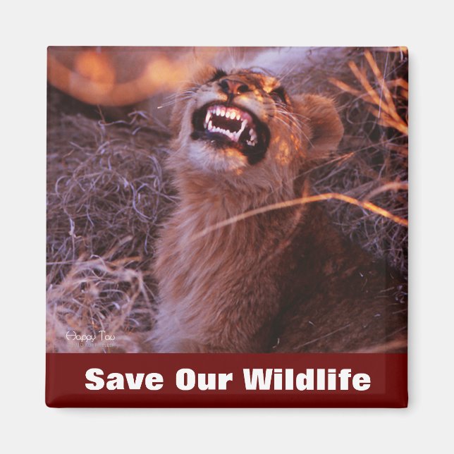 Lycklig Tau Spara Vår Wildlife Magnet (Framsidan)