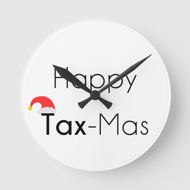 Lycklig TaxMas Rund Klocka (Framsida)