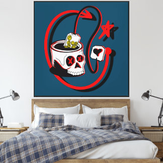Lycklig Tea skalle Canvastryck