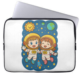 Lycklig Tecknad Astronauts Rymden Sleeve