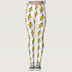 Lycklig tecknad bin studenten leggings