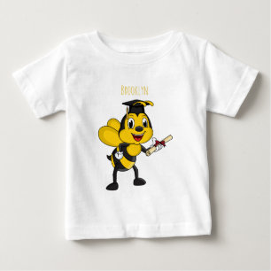 Lycklig tecknad bin studenten t shirt