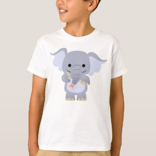 Lycklig Tecknad Elephant Children T-shirt