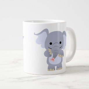 Lycklig Tecknad Elephant Jumbo Mugg