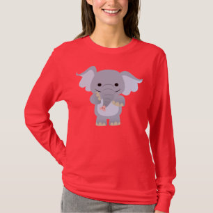 Lycklig Tecknad Elephant Women T-shirt