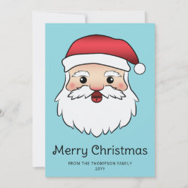 Lycklig Tecknad Jultomten huvud med Anpassningsbar Julkort
