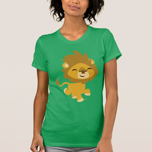 Lycklig Tecknad Lejona kvinnor T-shirt (Framsida)