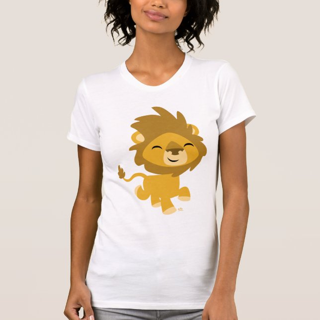 Lycklig Tecknad Lejona kvinnor T-shirt (Framsida)