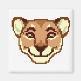 Lycklig Tecknad Lioness emoticon Magnet