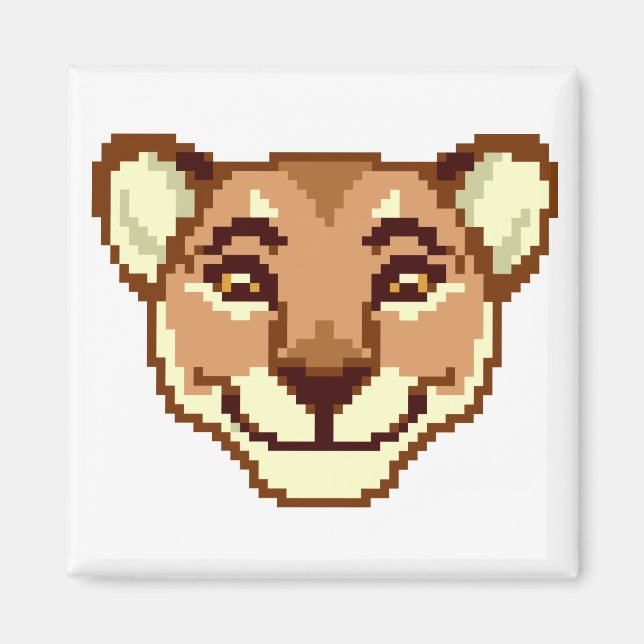 Lycklig Tecknad Lioness emoticon Magnet (Framsidan)
