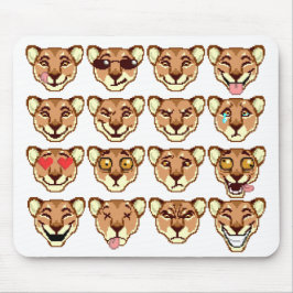 Lycklig Tecknad Lioness emoticon Mousepad Musmatta