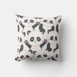 Lycklig Tecknad Panda Mönster Kudde