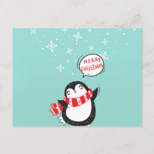 Lycklig Tecknad Penguin Vykort