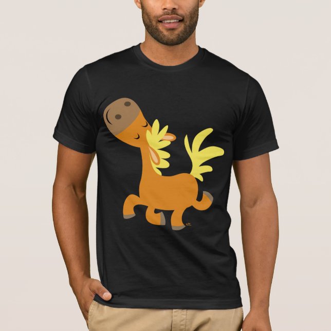Lycklig Tecknad Pony T-shirt (Framsida)