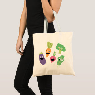 Lycklig Tecknad Vegetables Tygkasse