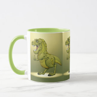 Lycklig tecknadDinosaur som ger upp tumna! Mugg