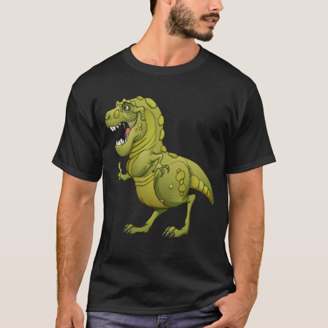 Lycklig tecknadDinosaur som ger upp tumna! Tee Shirt (Framsida)