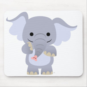 Lycklig tecknadelefant Mousepad Musmatta