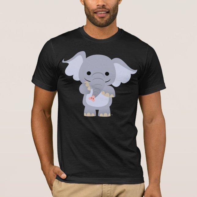 Lycklig tecknadelefantT-tröja T-shirt (Framsida)