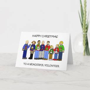 Lycklig-Tecknaden Volunteer Kort