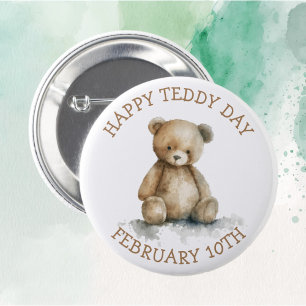 Lycklig Teddy Day tionde februari Knapp