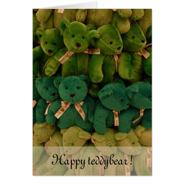 Lycklig teddybjörn! hälsningskort (Framsidan)