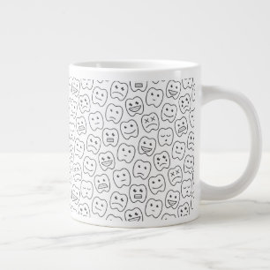 Lycklig Teeth Mönster Jumbo Mugg
