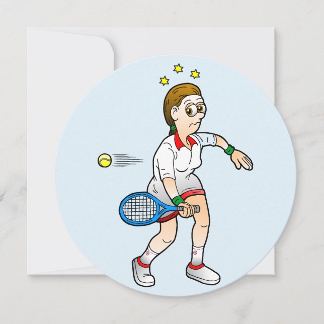 Lycklig Tennis Birthday Card Kort (Framsida)