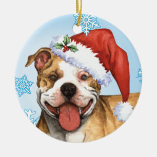 Lycklig Terrier för Howliday groptjur Julgransprydnad Keramik