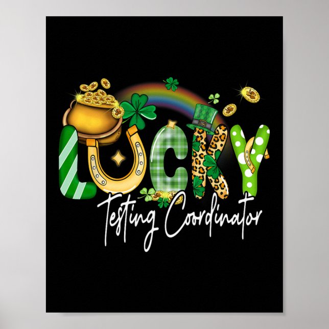 Lycklig testkoordinator St Patricks Day familj M Poster (Framsidan)