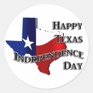 Lycklig Texas Independence day Runt Klistermärke
