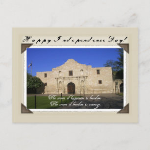 Lycklig Texas Independence day-the Alamo Vykort
