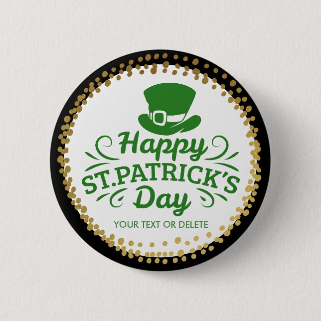 Lycklig text för anpassningsbar för st patricks knapp (Framsida)