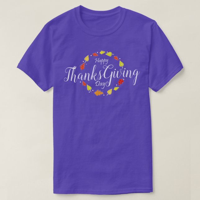 Lycklig Thankgiving-dag med vit design TShirt T Shirt (Design framsida)