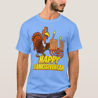 Lycklig Thanksdiskukkah Turkey Hanukkah Festive Je T Shirt