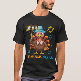 Lycklig Thanksdiskukkah Turkey Menorah T Shirt