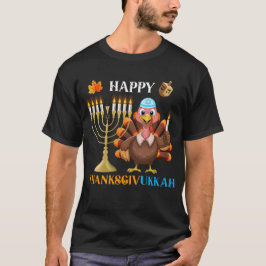Lycklig Thanksdiskukkah Turkey Menorah T Shirt