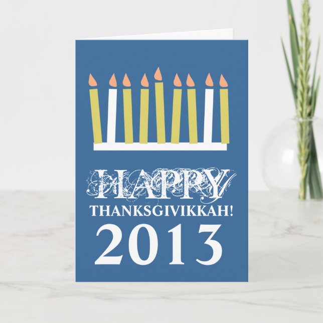 Lycklig Thanksgivikkah Helgkort (Framsida)