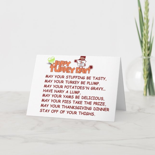 LYCKLIG "THANKSGIVING" MED EN BIT JOKE! HELGKORT (Framsida)