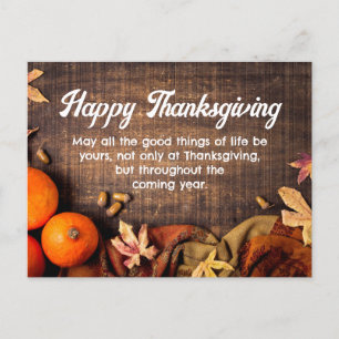 lycklig thanksgiving-segen modern semester vykort