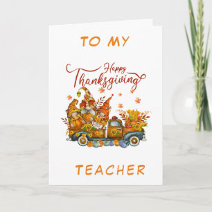 LYCKLIG "THANKSGIVING" TILL MIN *TEACHER*-HELGDAG- HELGKORT