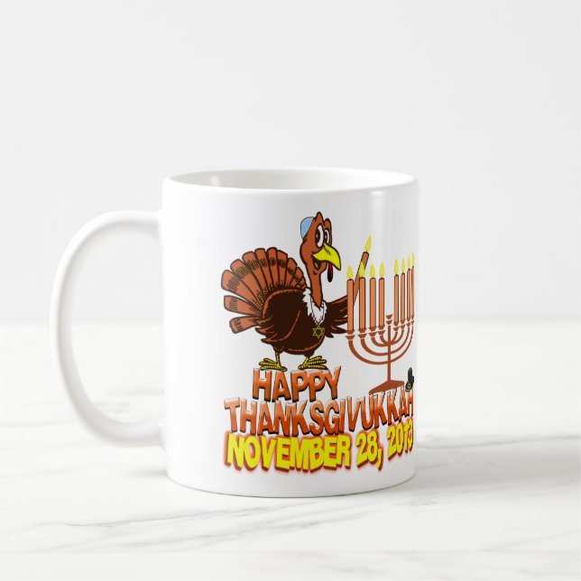 Lycklig Thanksgivukkah kaffemugg (Vänster)